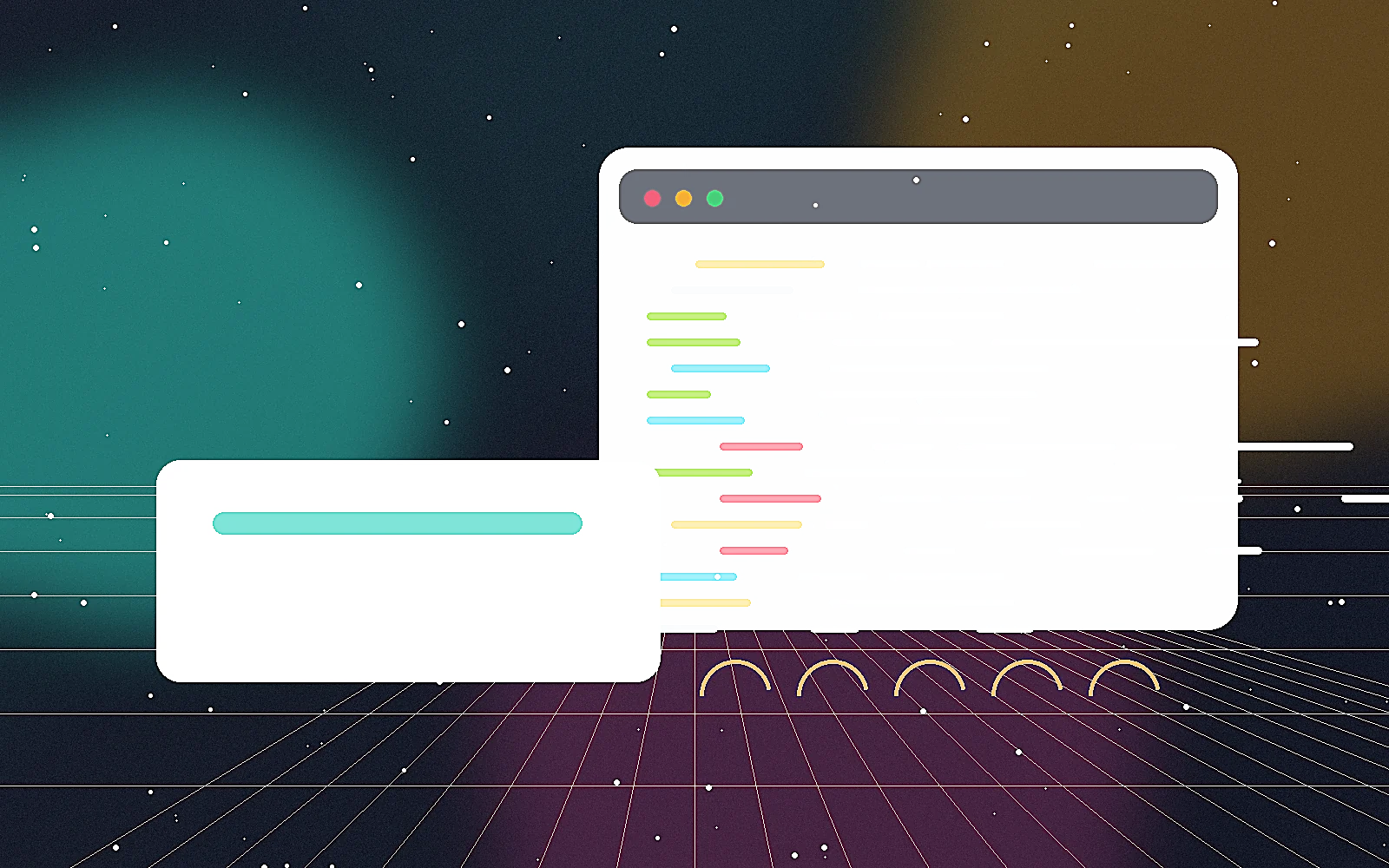 Abstract developer workspace artwork for William Higgins Developer
